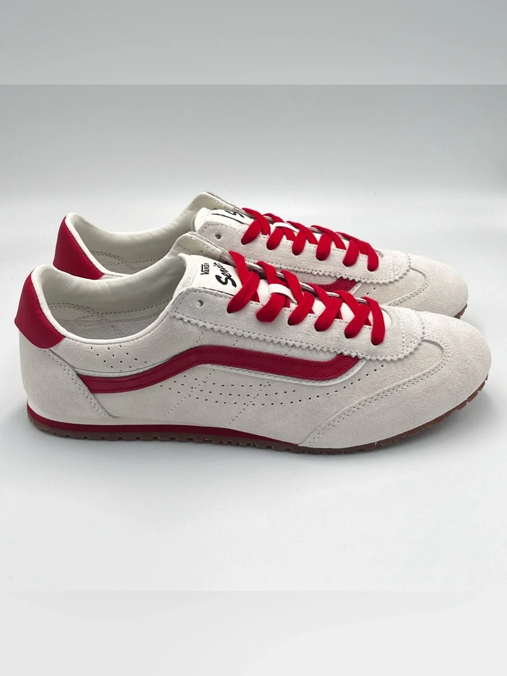 Vans Super Lowpro Suede Marshmallow Racing Sneakers Retro Men’s 9.5 Women’s 11
